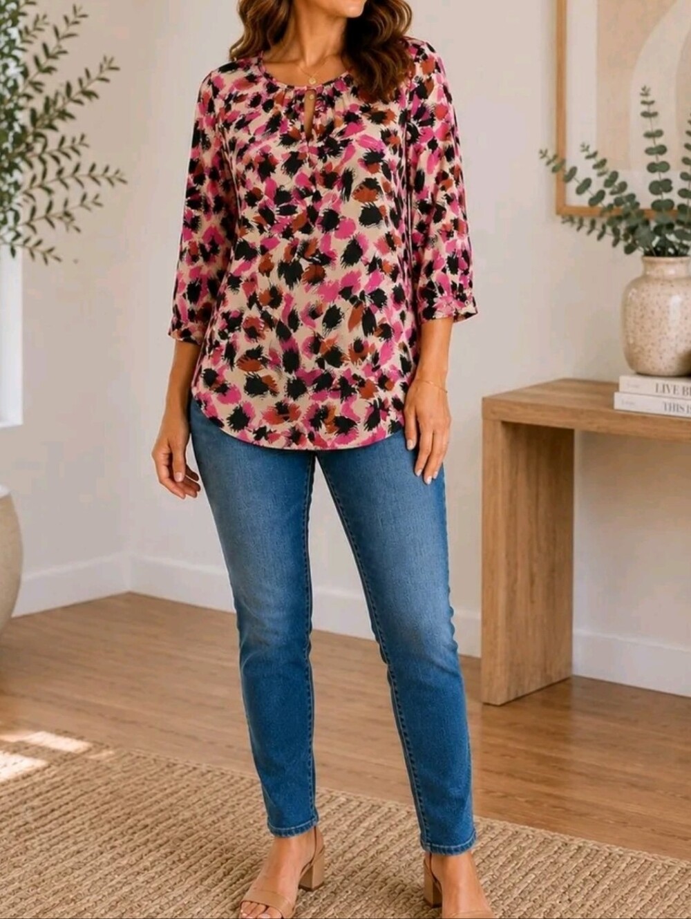 Catherine Malandrino Abstract Print Blouse – Size Large